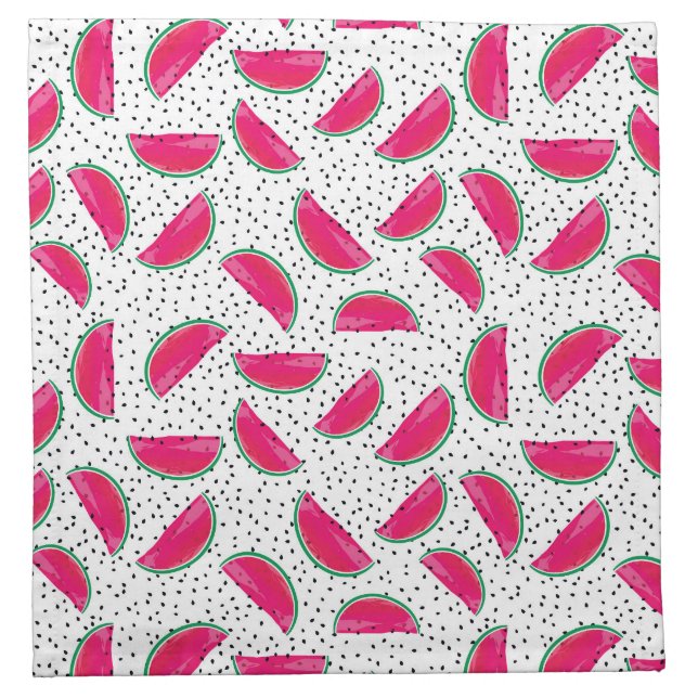 Neon Watermelon on Seeds Pattern Napkin (Front)