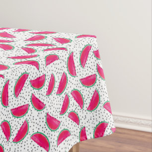Neon Watermelon on Seeds Pattern Tablecloth