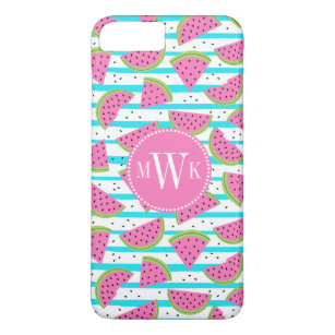 Neon Watermelon on Stripes Pattern iPhone 8 Plus/7 Plus Case