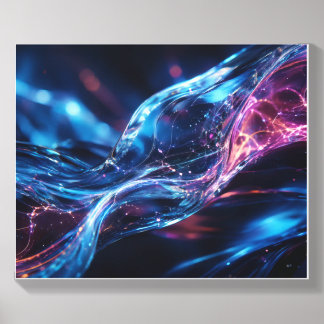 Neon Wave Art Canvas Photo Tile