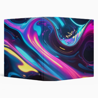 Neon Waves 3 Ring Binder