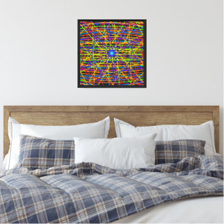 Neon Web Fractal Canvas Print
