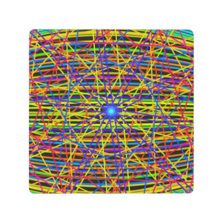 Neon Web Fractal Metal Print