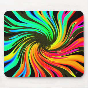 Neon Whirlpool Galaxy Mouse Pad