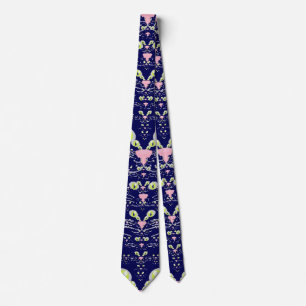 Neon whiskers and midnight blues Mug Neck Tie