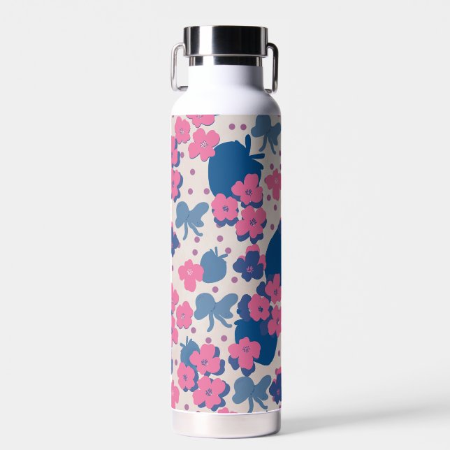 Neon Wild Flower Strawberry Water Bottle (Front)