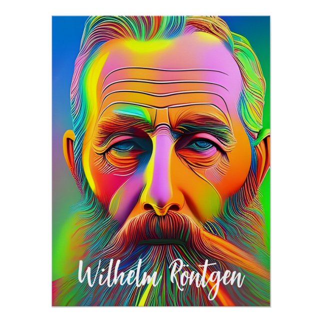 Neon Wilhelm Röntgen Poster (Front)