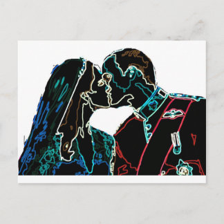 Neon Will and Kate Postcard