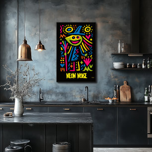 Neon Witch Poster – Vibrant Pop Art Halloween Desi