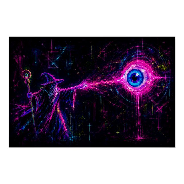 Neon Wizard Poster (Front)