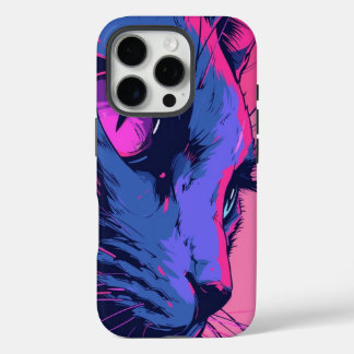 Neon Wolf Abstract Art iPhone Case – Bold Cyberpun