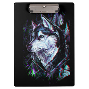 Neon Wolf Clipboard