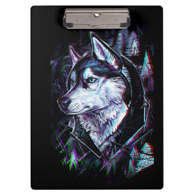 Neon Wolf Clipboard (Front)