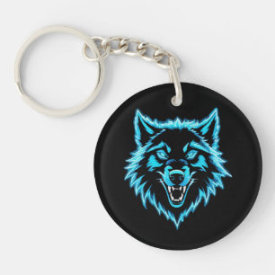 Neon Wolf Keychain
