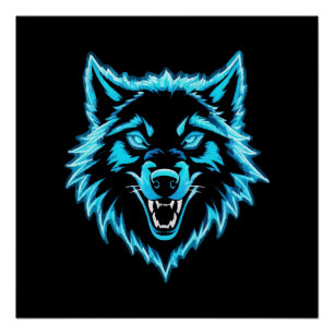 Neon Wolf Poster