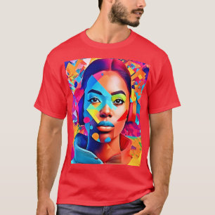 Neon Woman Dreams Digital Art T-Shirt