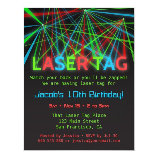 Laser Quest Birthday Invitations 1