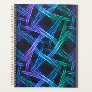 Neon Woven Light Ribbons Abstract Fusion  Planner