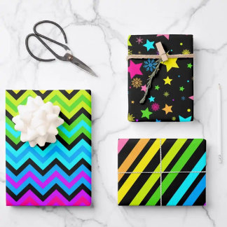 Neon Wrapping Paper Sheets