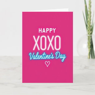Neon Xoxo Valentines Day Card