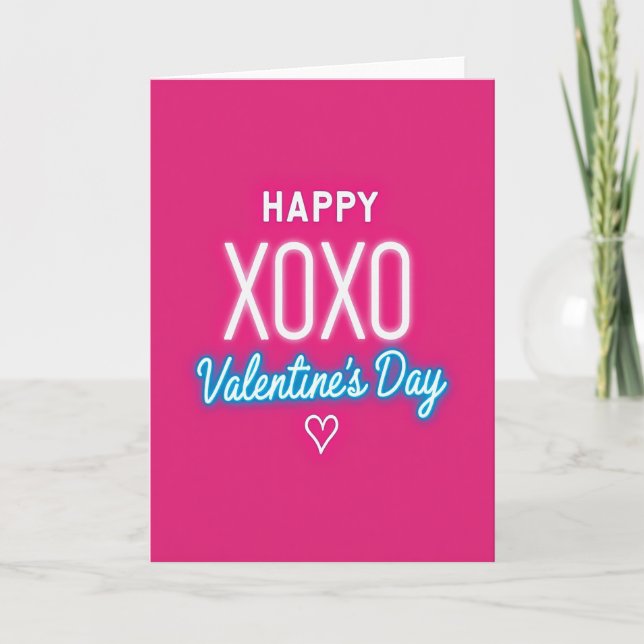 Neon Xoxo Valentines Day Card (Front)