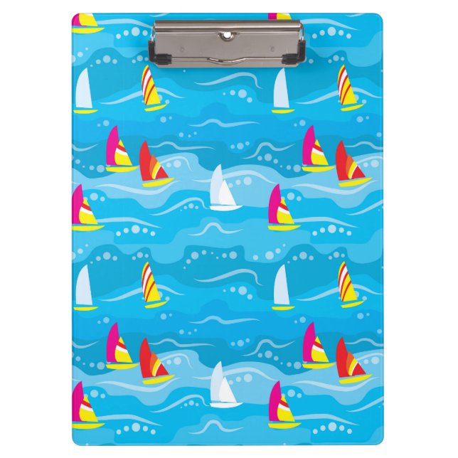Neon Yacht Pattern Clipboard (Front)