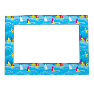 Neon Yacht Pattern Magnetic Frame
