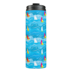 Neon Yacht Pattern Thermal Tumbler