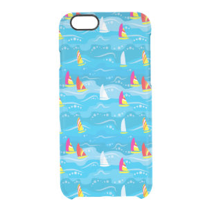 Neon Yacht Pattern Clear iPhone 6/6S Case