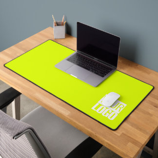 Neon yellow -add logo desk mat