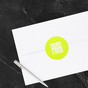 Neon yellow - add your logo Classic Round Sticker