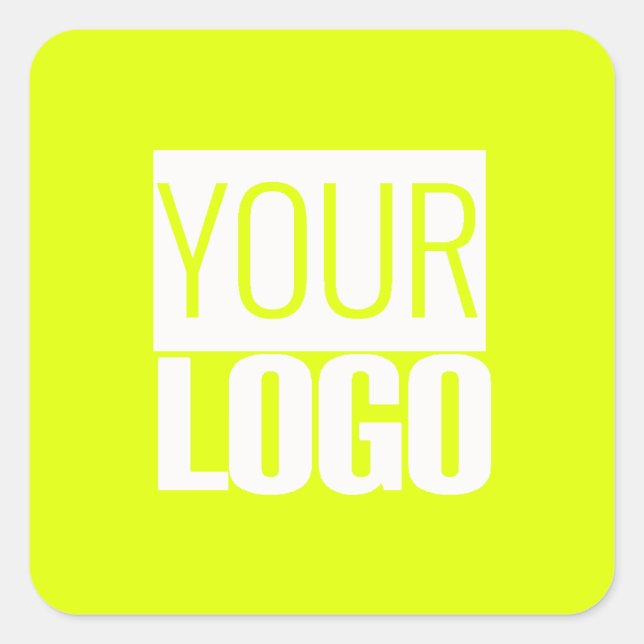 Neon yellow - add your logo  square Sticker (Front)