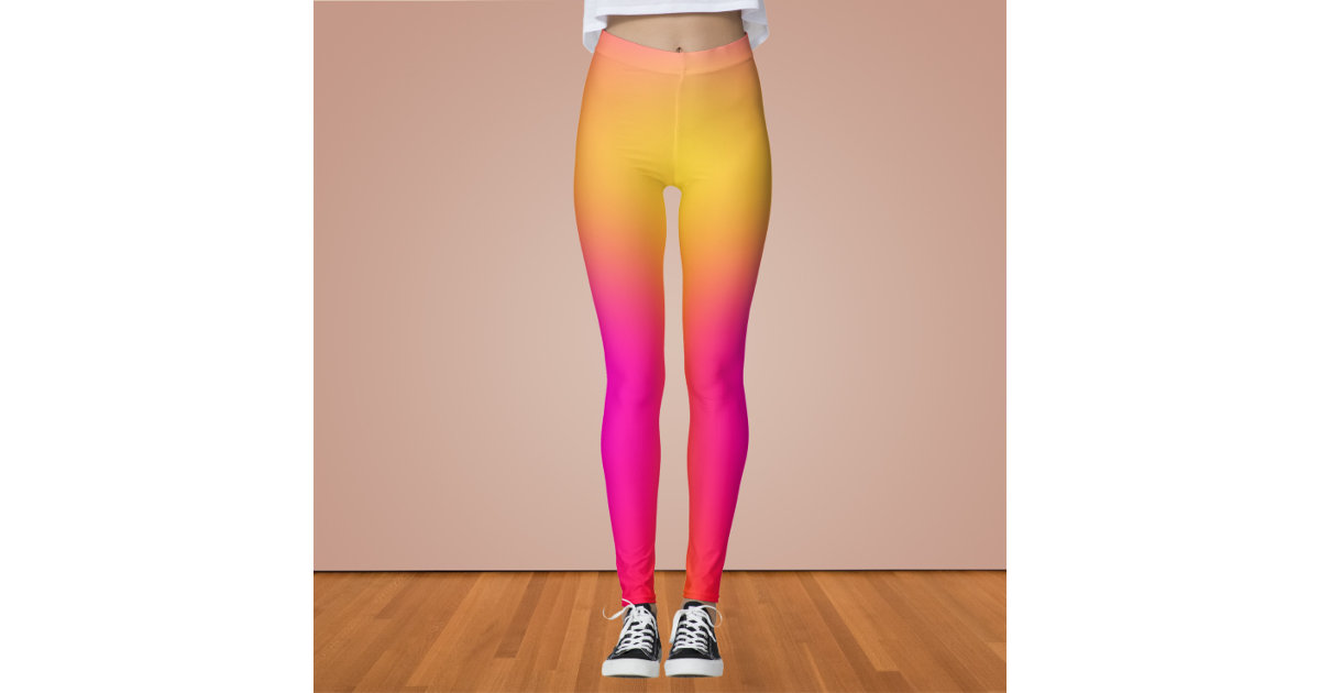 Neon Yellow and Pink Leggings | Zazzle