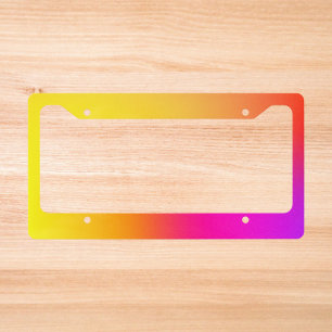 Neon Yellow and Pink License Plate Frame