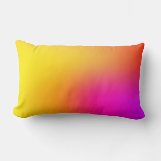 Neon Yellow and Pink Lumbar Pillow (Front)