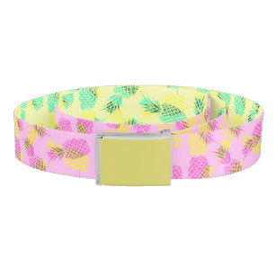 Neon Yellow and Pink Tropical Hawaiian Pineapples Belt