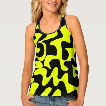 Neon Yellow Black Womens Summer Fashion Tank Top by TabbyGun at Zazzle