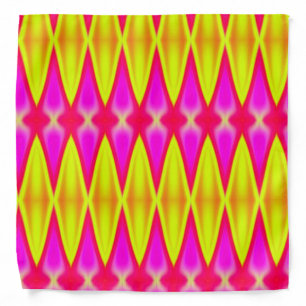 Neon Yellow Diamond Print Adult Bandana