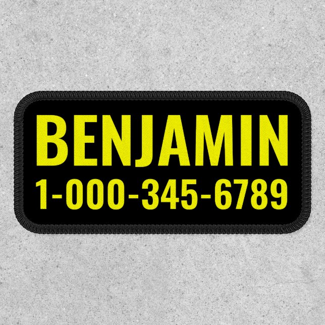 Neon Yellow Dog Name Patch (Front)