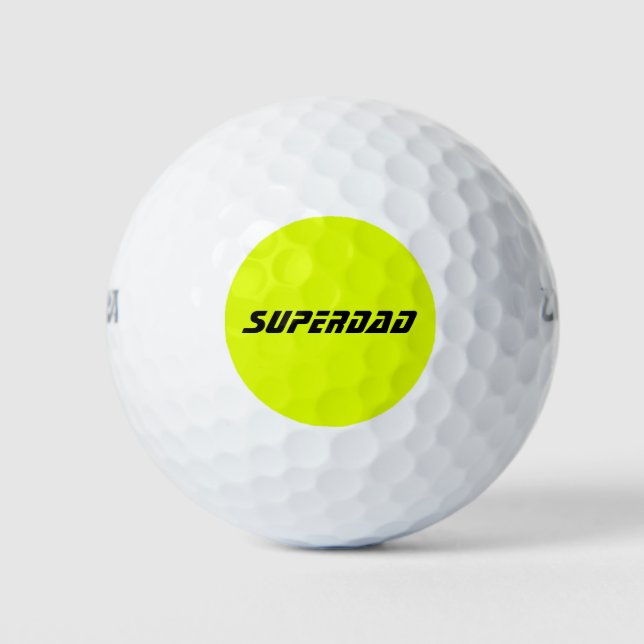 Neon Yellow Elegant Name Color Dad Bright Golf Balls (Front)