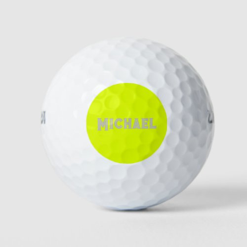 Neon Yellow Elegant Name Color Travel Bright Golf Balls