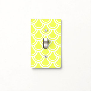 Neon Yellow Fish Scale Pattern Light Switch Cover