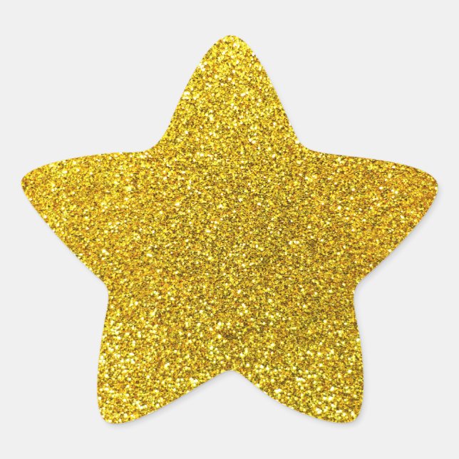 Neon yellow glitter star sticker (Front)