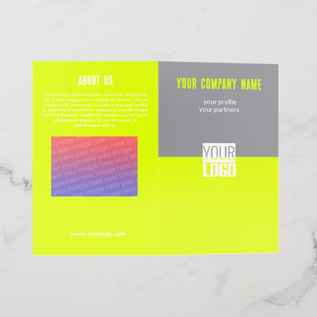  neon yellow&gray  brochure (Outside)