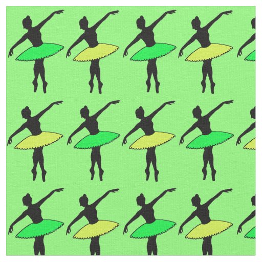 Neon Yellow Green Ballerina Ballet Pointe Dancer Fabric