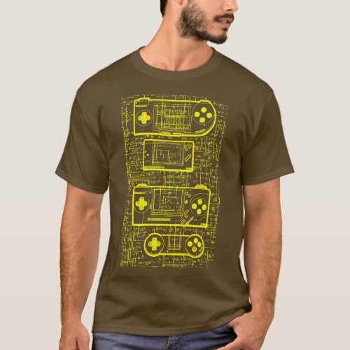 Neon Yellow Handheld Gaming Controller Da Vinci Bl T_Shirt