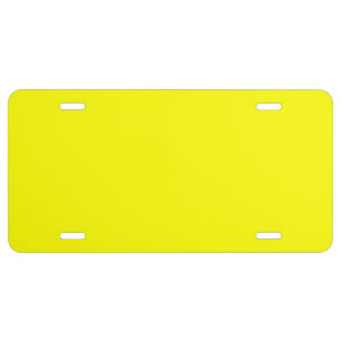 Neon yellow hex code FFFF01   License Plate