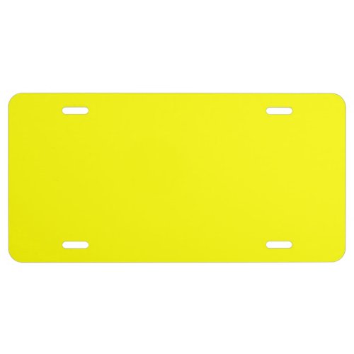 Neon yellow hex code FFFF01   License Plate