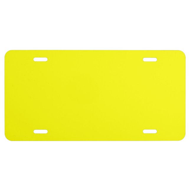 Neon yellow hex code FFFF01   License Plate (Front)
