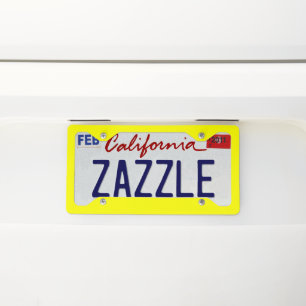 Neon yellow hex code FFFF01 License Plate Frame